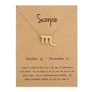 SCORPIO Zodiac Symbol Gold Necklace